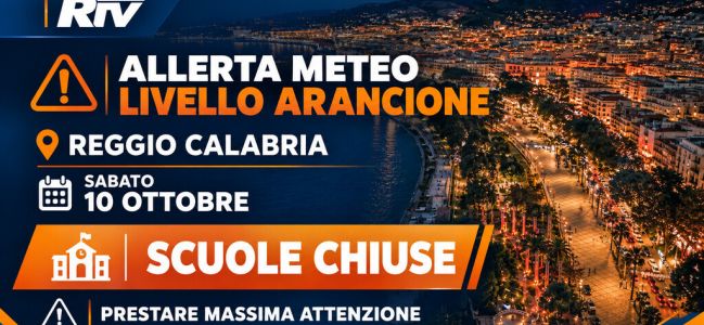 Maltempo a Reggio Calabria, scuole chiuse per l&rsquo;allerta arancione sabato 10 ottobre